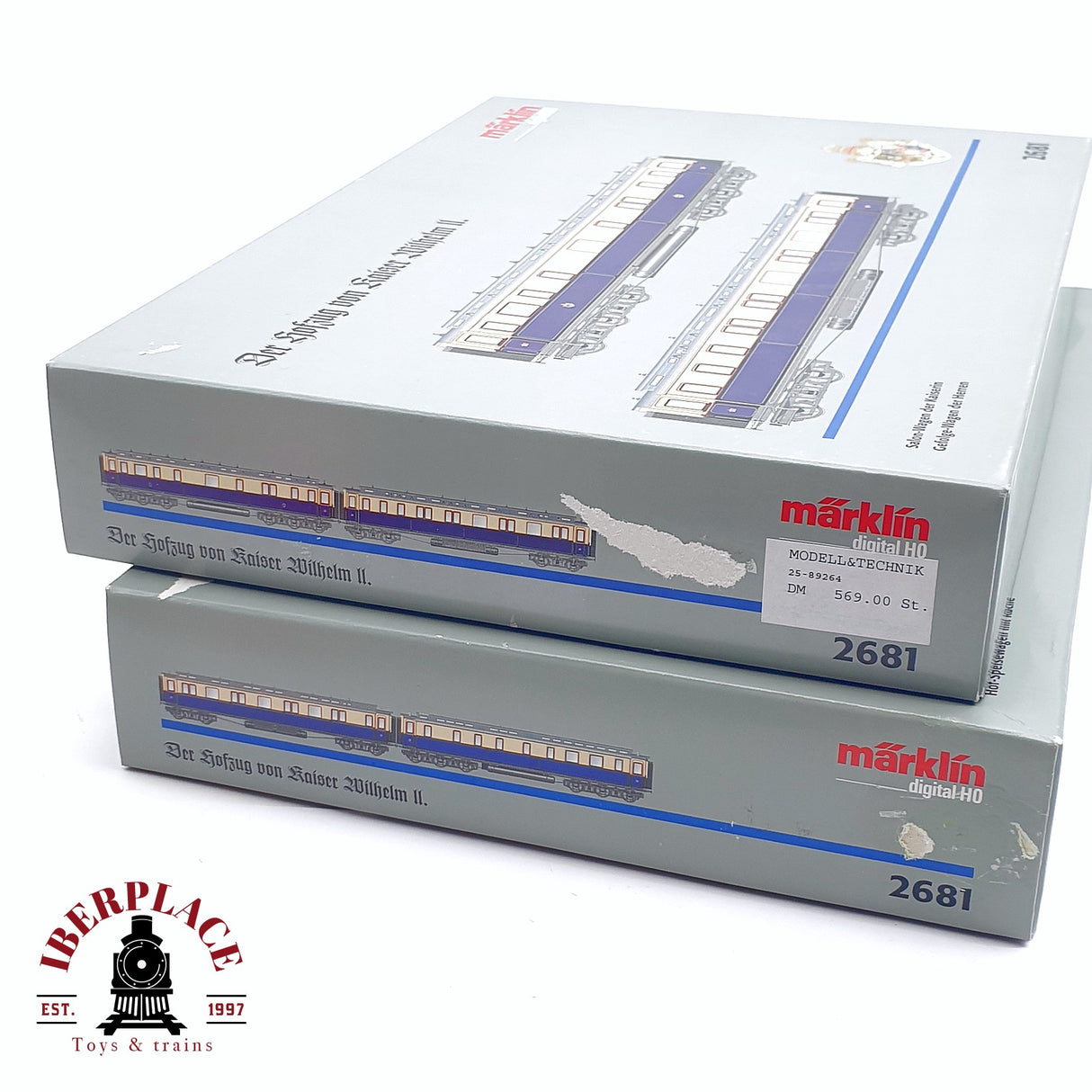 ♻️ 2da mano - Märklin 2x 2681 Digital Set de vagones salón de la emperatriz H0 escala 1:87