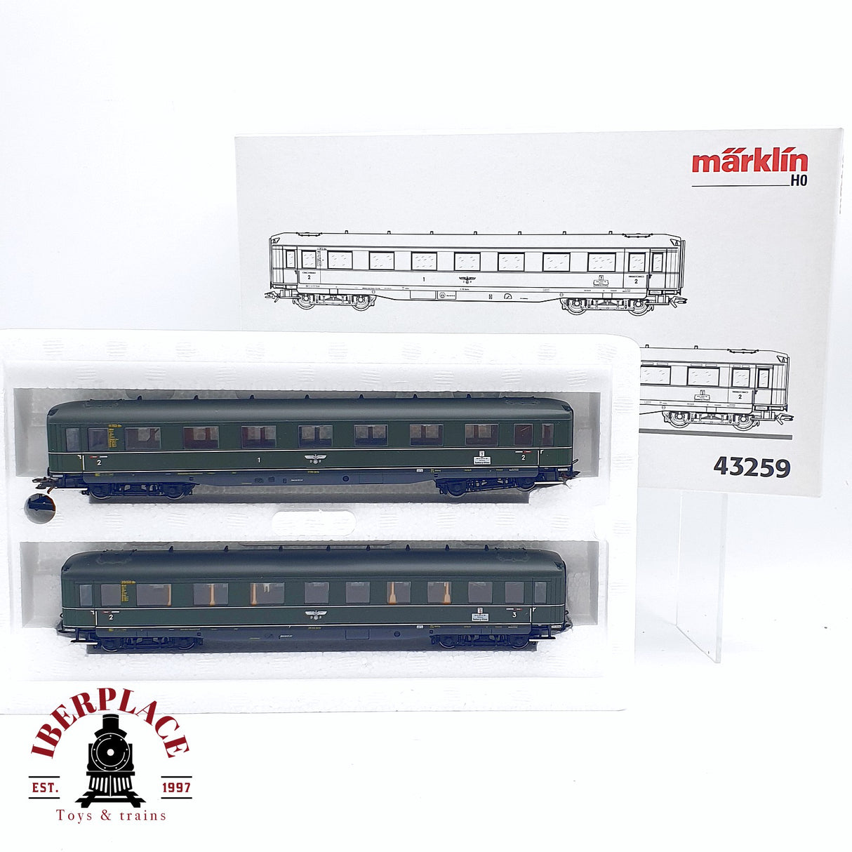 ♻️ 2da mano - Märklin 43259 Set de vagones de tren rápido Berlín-Hamburg H0 escala 1:87
