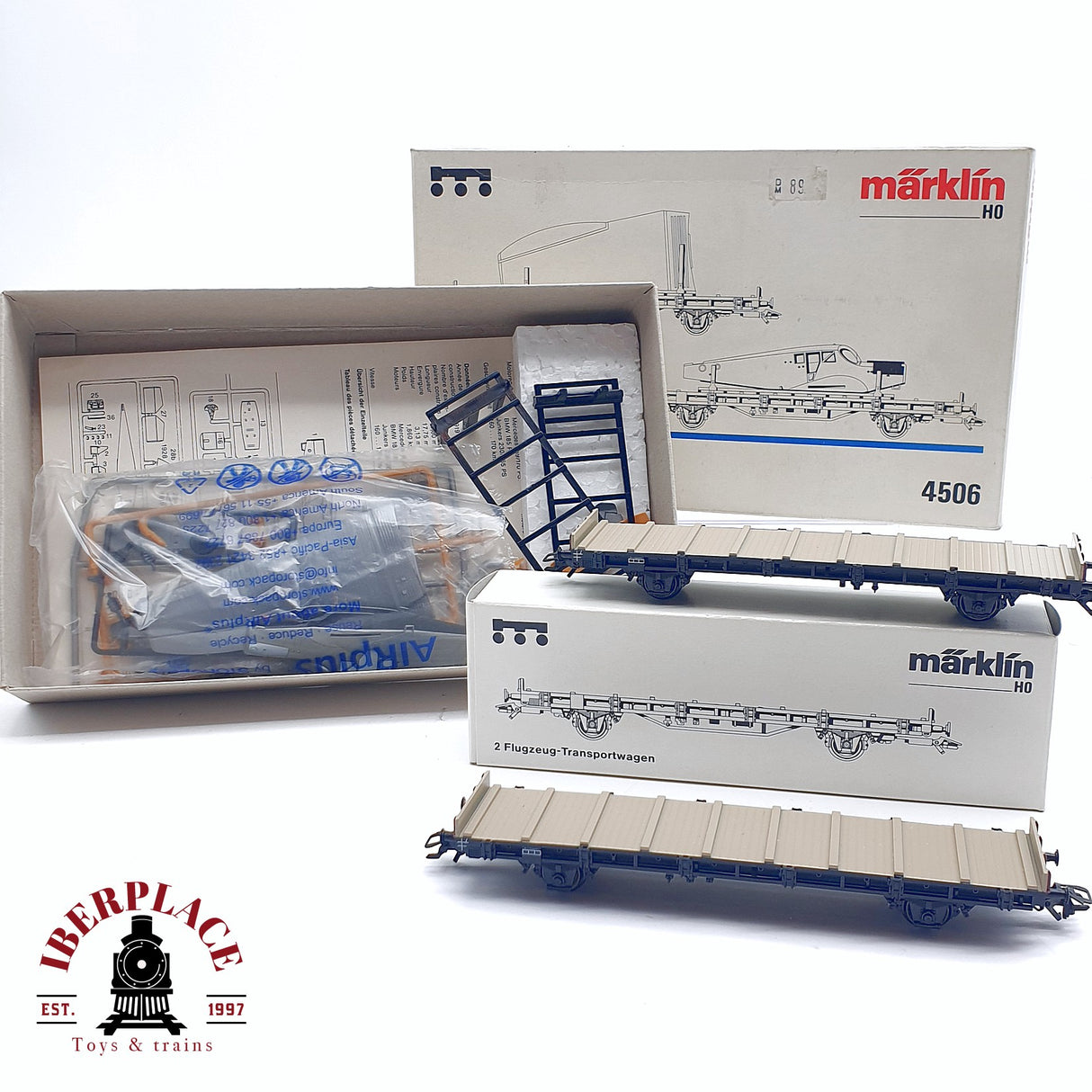 ♻️ 2da mano - Märklin 4506 set de vagones transporte de aviones junkers F13 H0 escala 1:87