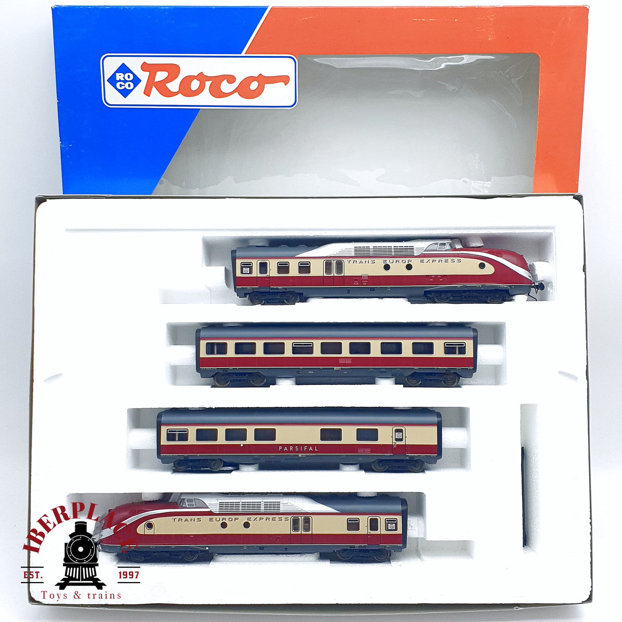 ♻️ 2da mano - DC Roco 43011 Set Tren diesel BR 601 Trans Europ Express H0 escala 1:87