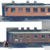 ♻️ 2da mano - AC Fleischmann 1885 Set locomotora P.St.B. 2810 vagones pasajeros H0 escala 1:87