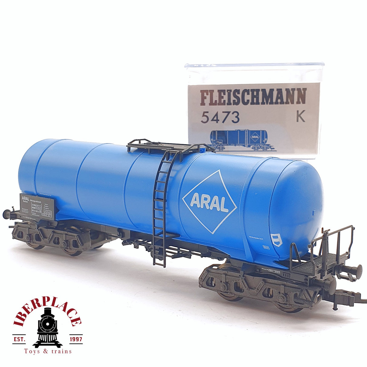 ♻️ 2da mano - DC Fleischmann 5473 vagón cisterna Aral DB H0 escala 1:87