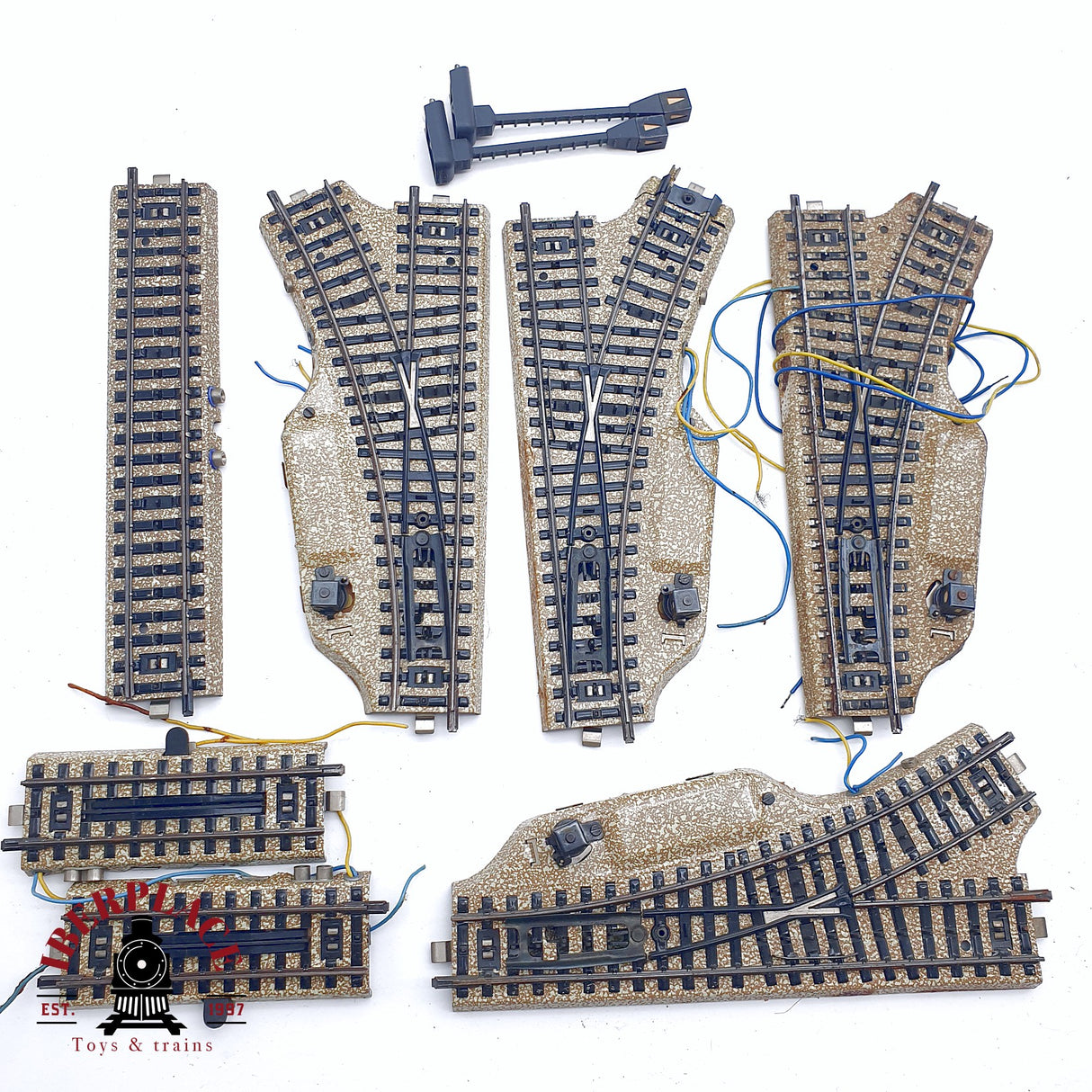 ♻️ 2da mano - 9x Märklin 5118 5106 5112 vías, desvíos, vías de desacoplamiento sistema M H0 escala 1:87