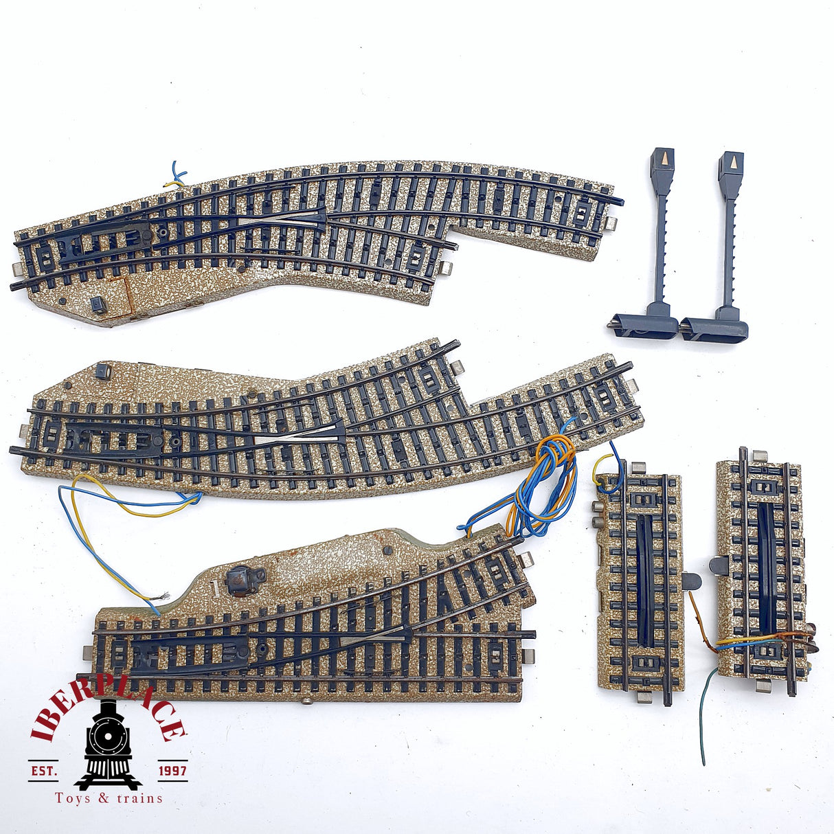 ♻️ 2da mano - 7x Märklin 5142 5112 Desviós izquierda derecha vías de desacoplamiento sistema M H0 escala 1:87
