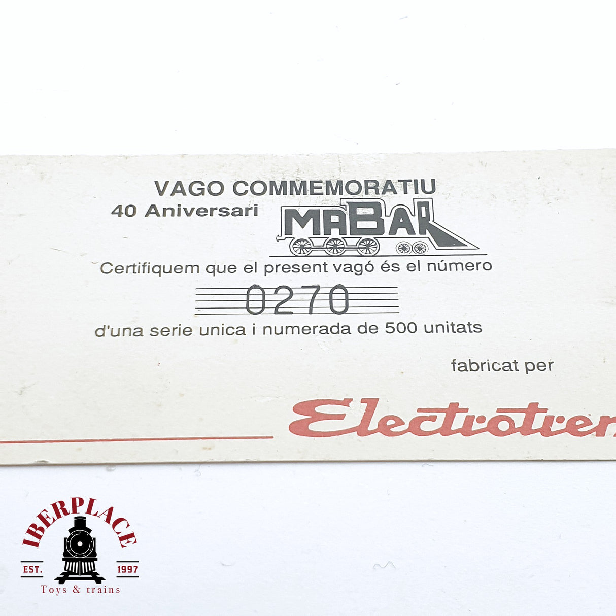🆕 💡Electrotren - DC Vagón conmemorativo Mabar 40 aniversario 270 de 500 unidades H0 escala 1:87