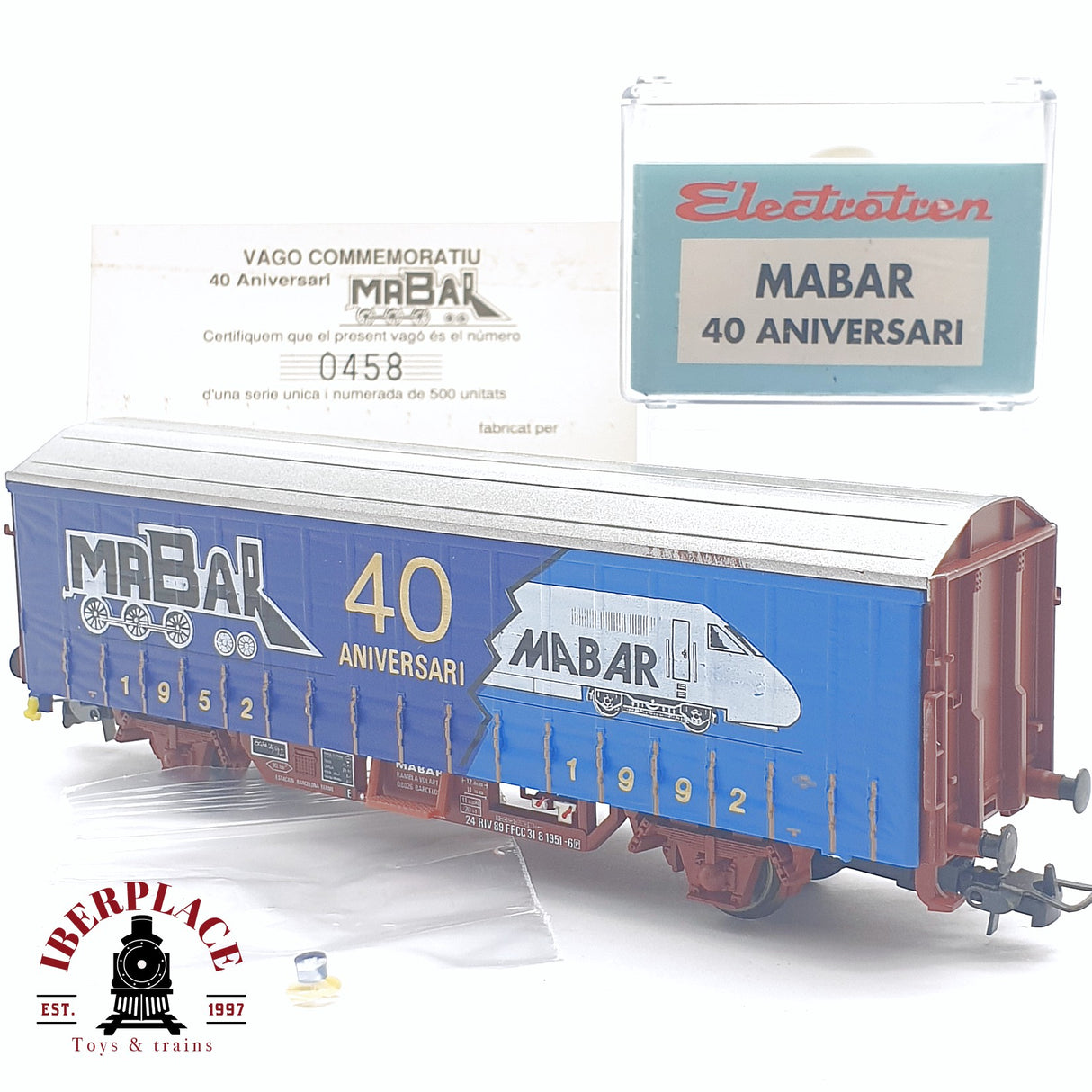 🆕 💡 Electrotren - DC Vagón conmemorativo Mabar 40 aniversario 458 de 500 unidades H0 escala 1:87