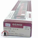 ♻️ 2da mano - DC BEMO 3274 114 coche restaurante Rhb rojo H0m/H0n3 escala