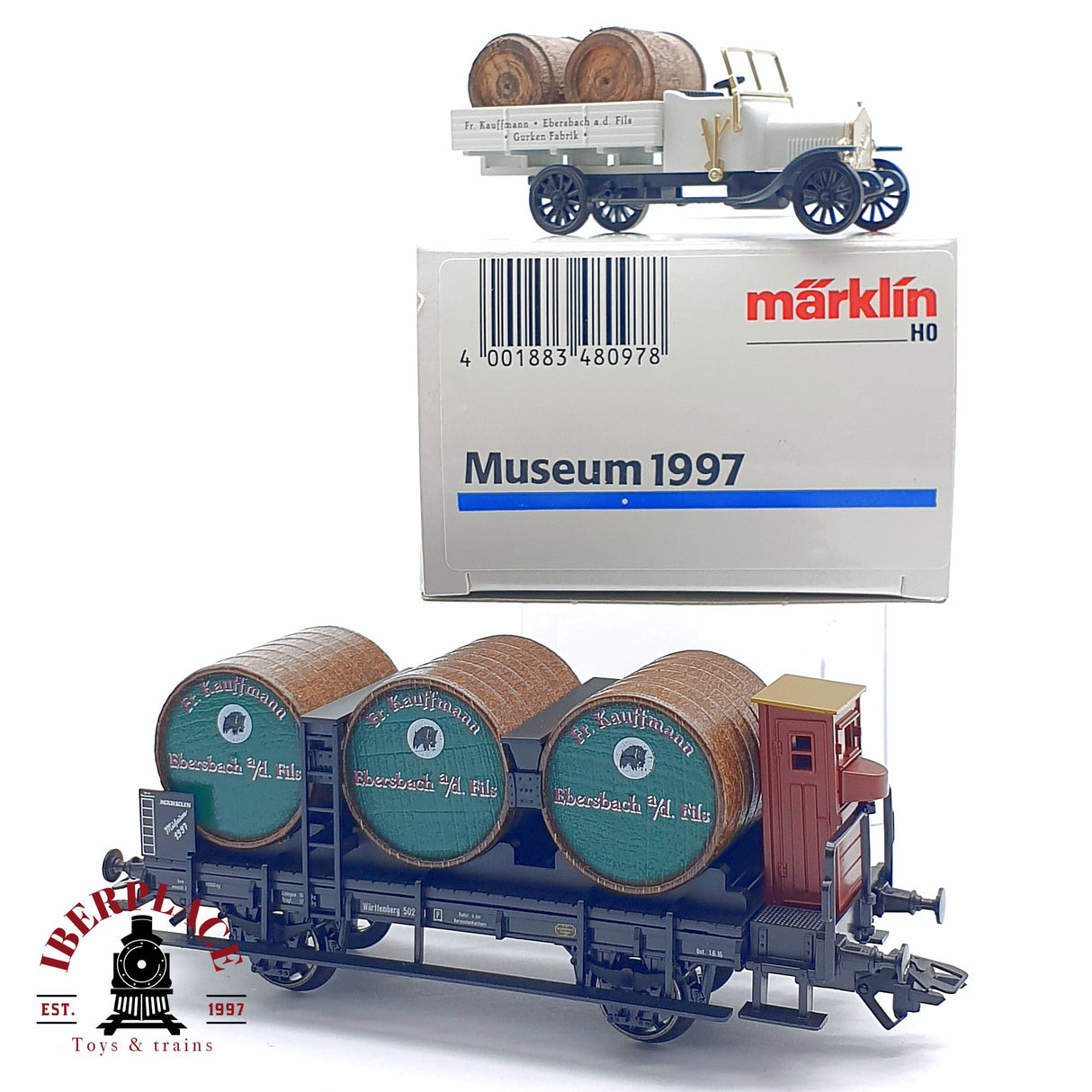 ♻️ 2da mano - Märklin Museum 1997 vagón mercancias Fr Kauffmann Ebersbach H0 escala 1:87