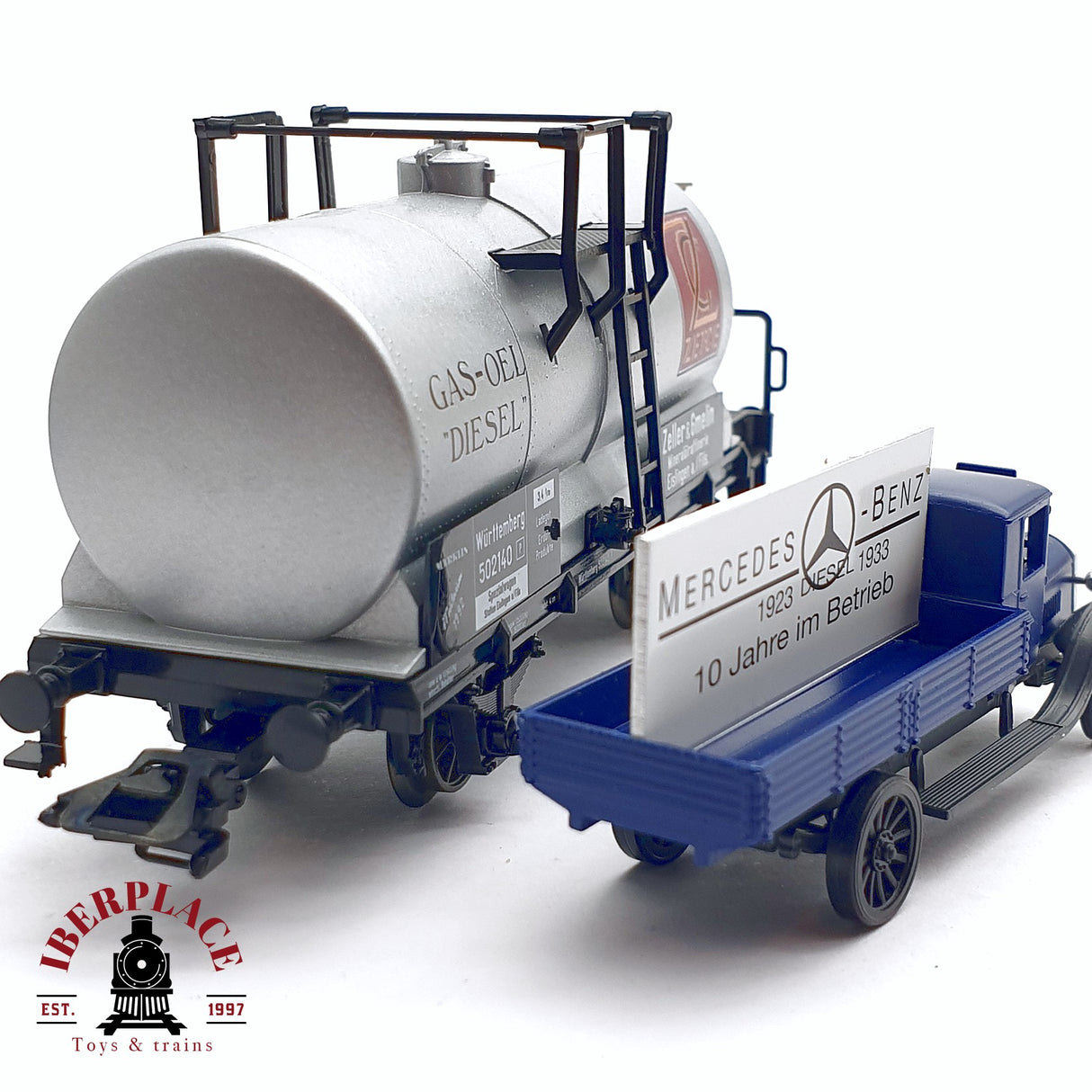 ♻️ 2da mano - Märklin Museum 1992 vagón especial Gas-oel Diesel Mercedes Benz H0 escala 1:87