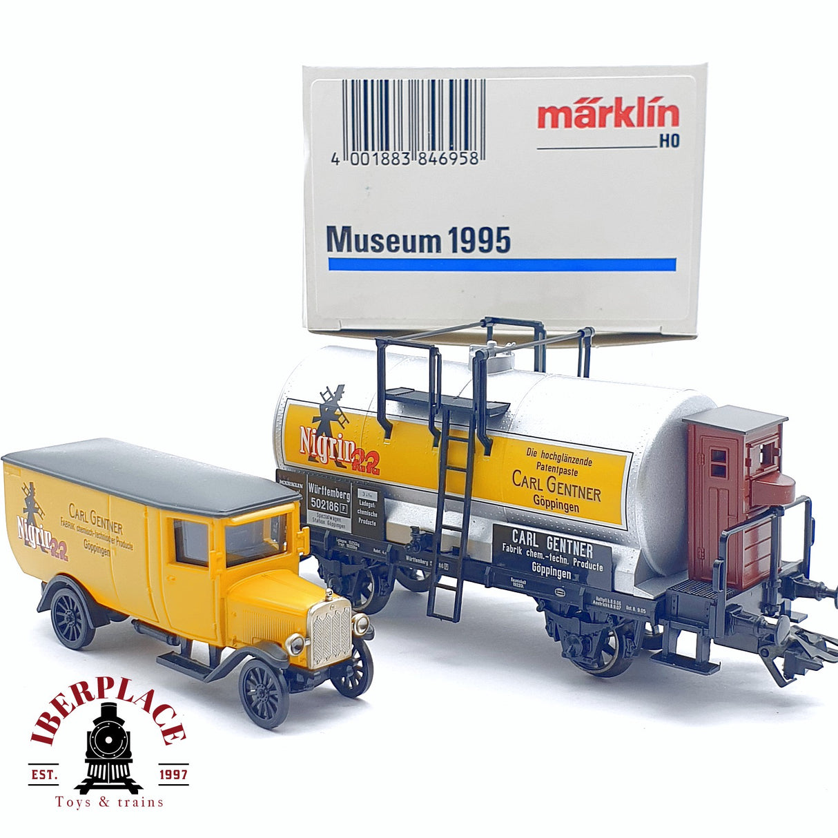 ♻️ 2da mano - Märklin Museum 1995 cisterna nigrin Carl Gentner Göppingen H0 escala 1:87