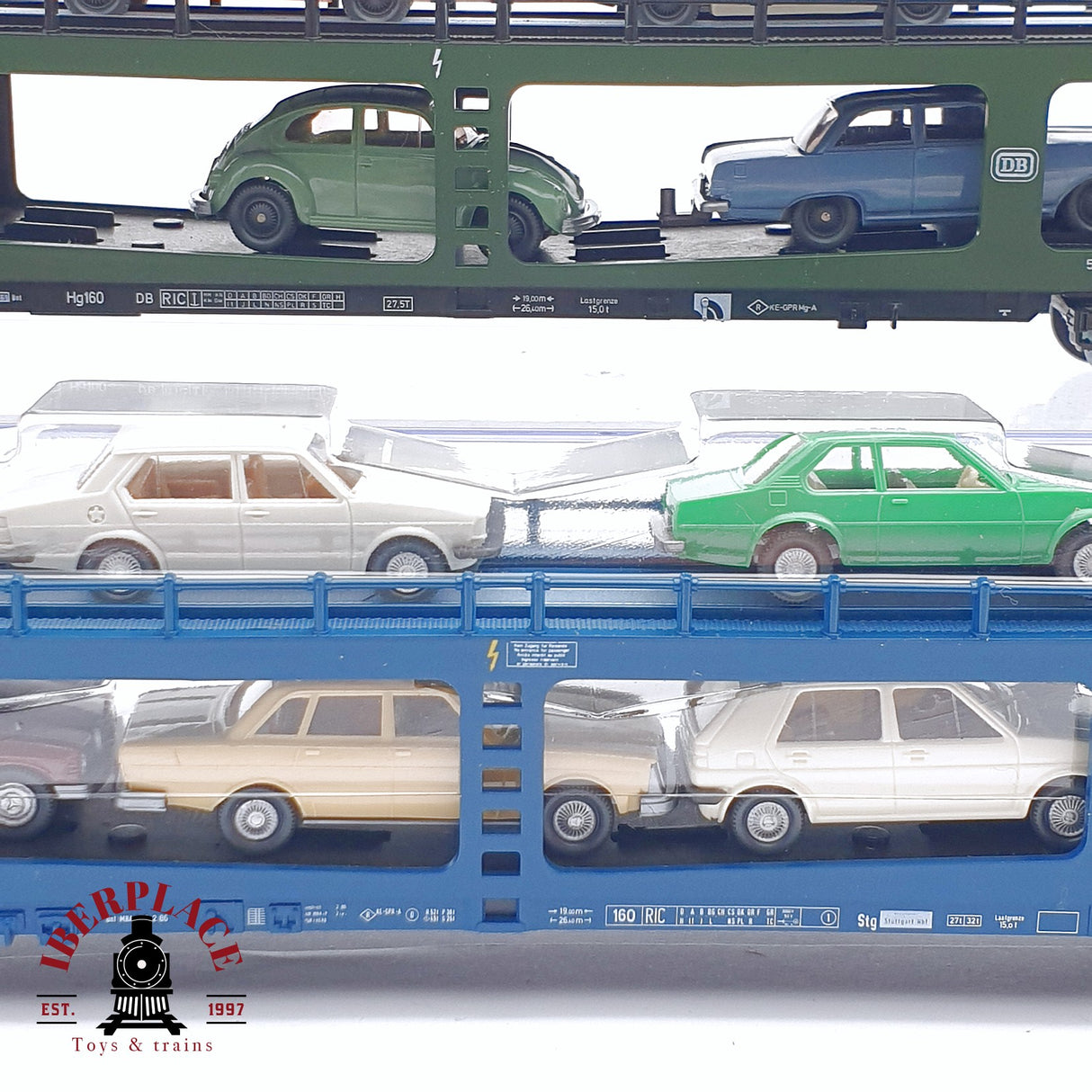 ♻️ 2da mano - Märklin 3x vagones transporte de coches con coches ÖBB DB H0 escala 1:87