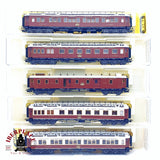♻️ 2da mano - AC Trix 5x vagones restaurante camas salón compañía internacional wagons Lits H0 escala 1:87