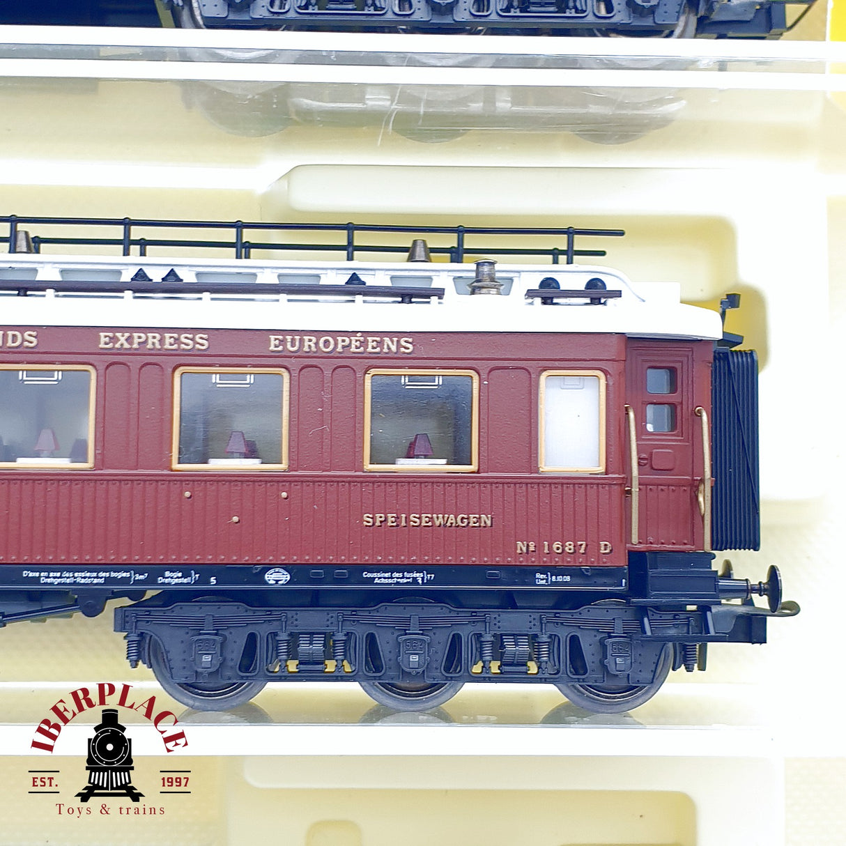 ♻️ 2da mano - AC Trix 5x vagones restaurante camas salón compañía internacional wagons Lits H0 escala 1:87