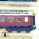 ♻️ 2da mano - AC Trix 5x vagones restaurante camas salón compañía internacional wagons Lits H0 escala 1:87