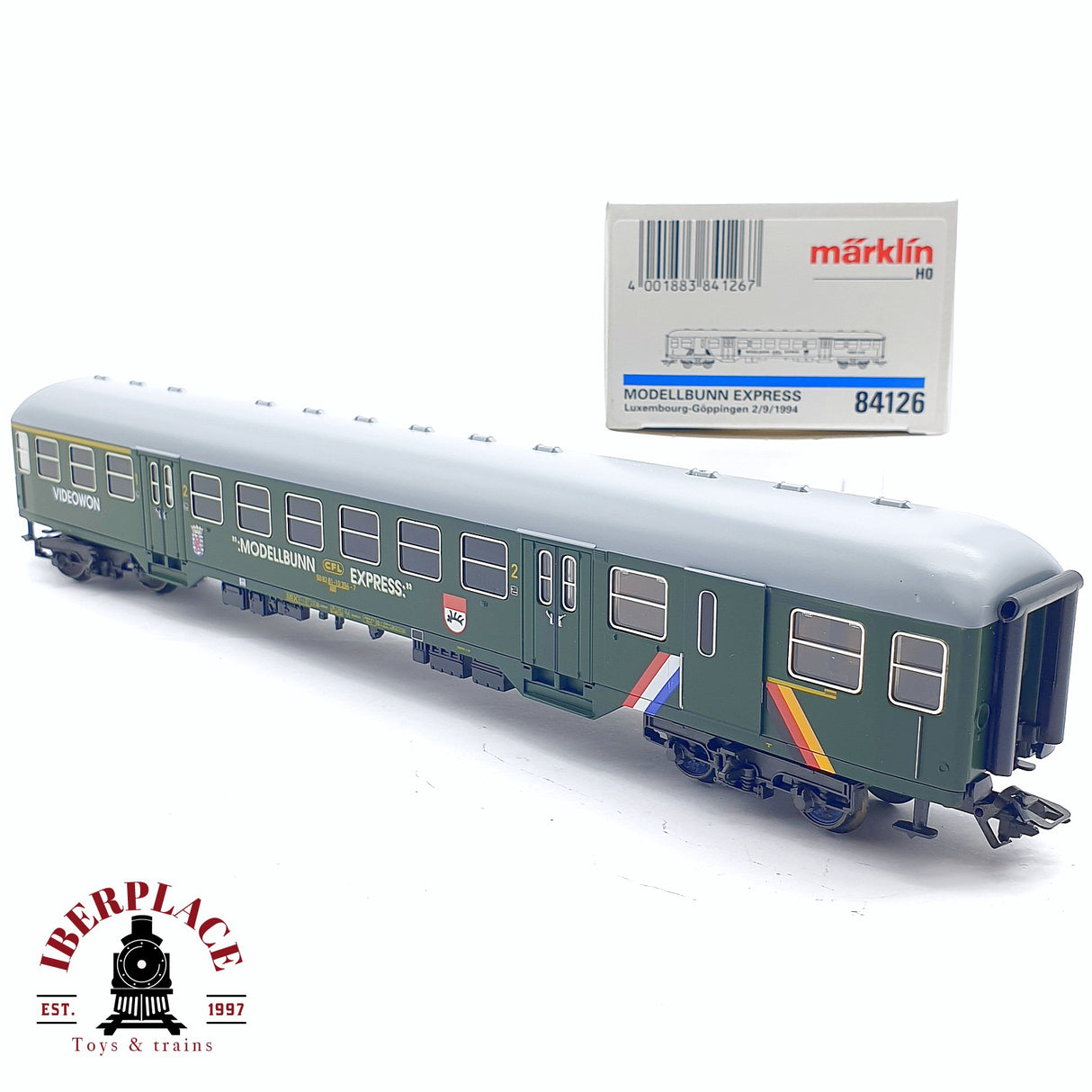 ♻️ 2da mano -  Märklin 84126 vagón Express Luxembourg Göppingen 2/9/1994 CFL H0 escala 1:87
