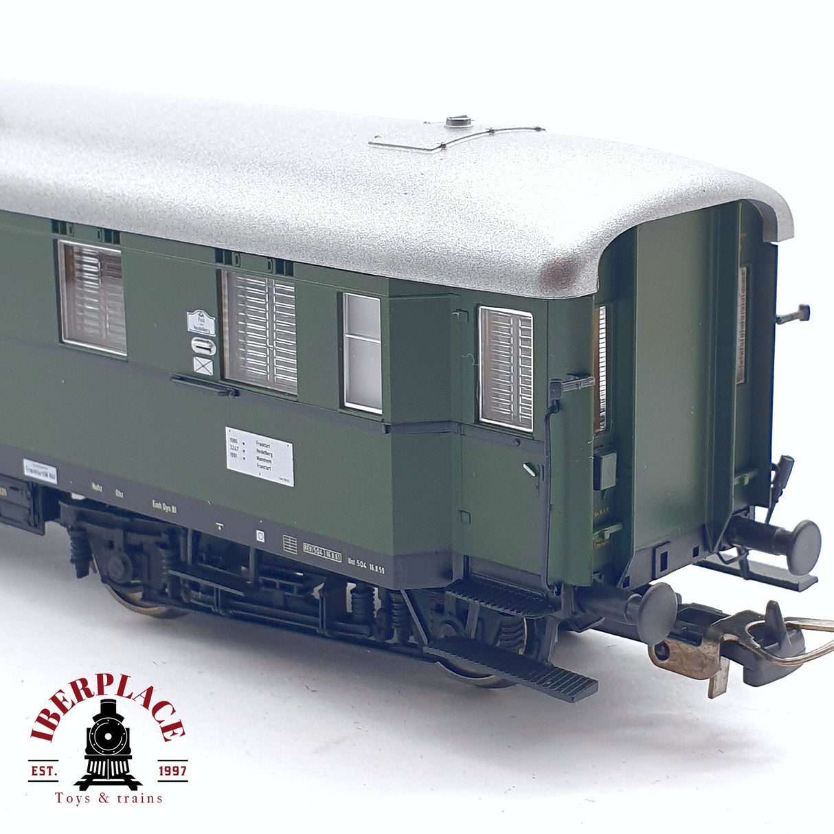 ♻️ 2da mano - DC PIKO 53221 vagón correos 4-a/15 DBP Epoca III verde H0 escala 1:87