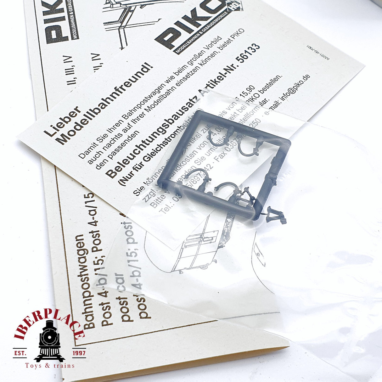 ♻️ 2da mano - DC PIKO 53221 vagón correos 4-a/15 DBP Epoca III verde H0 escala 1:87