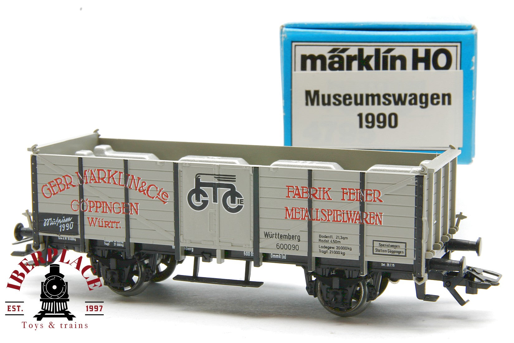 Märklin 1990 Museumswagen vagón mercancías Württemberg 600090 H0 escala 1:87 ho 00