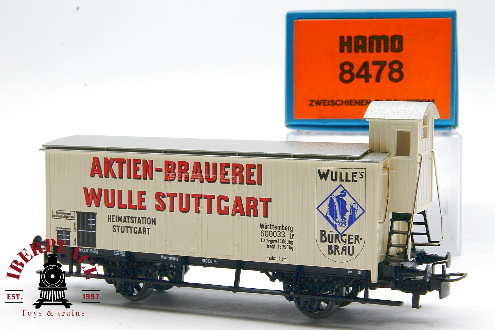 Märklin Hamo 8478 vagón mercancías Württemberg 600033 H0 escala 1:87 ho 00