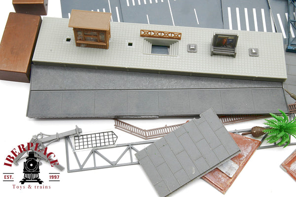 Lote piezas repuesto fabrica almacén plataforma estación carreteras para piezas H0 escala 1:87 ho 00