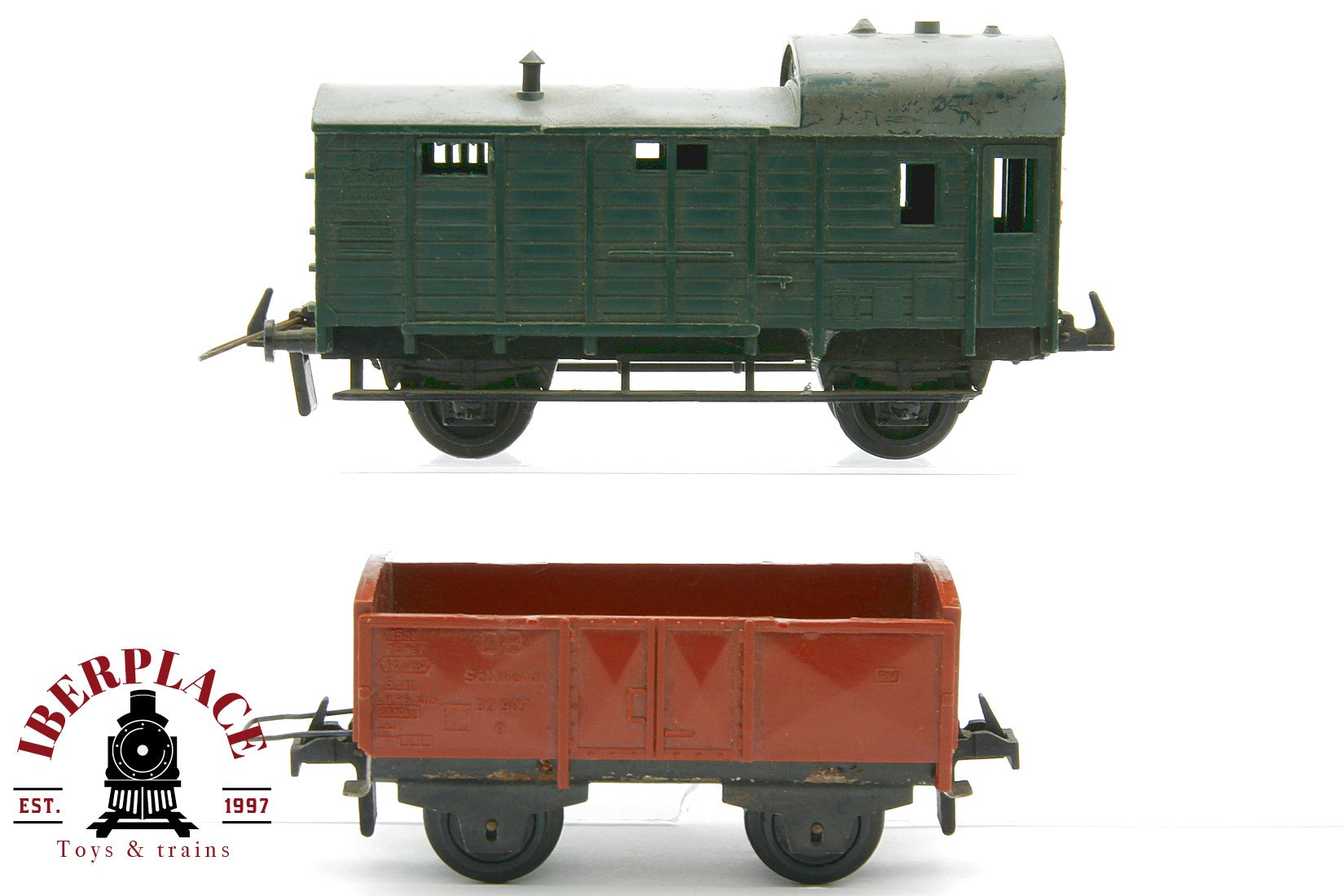 1:87 DC Trix 2x Güterwagen vagones mercancías DB 120 520 / 32 907 H0 escala ho 00