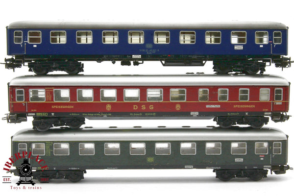 1:87 AC Märklin 3x vagones pasajeros y restaurante en metal DB DSG H0 Escala ho 00