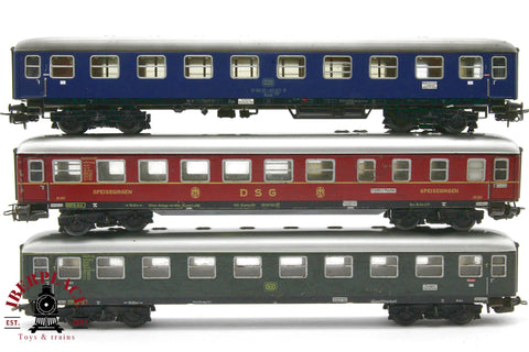 1:87 AC Märklin 3x vagones pasajeros y restaurante en metal DB DSG H0 Escala ho 00