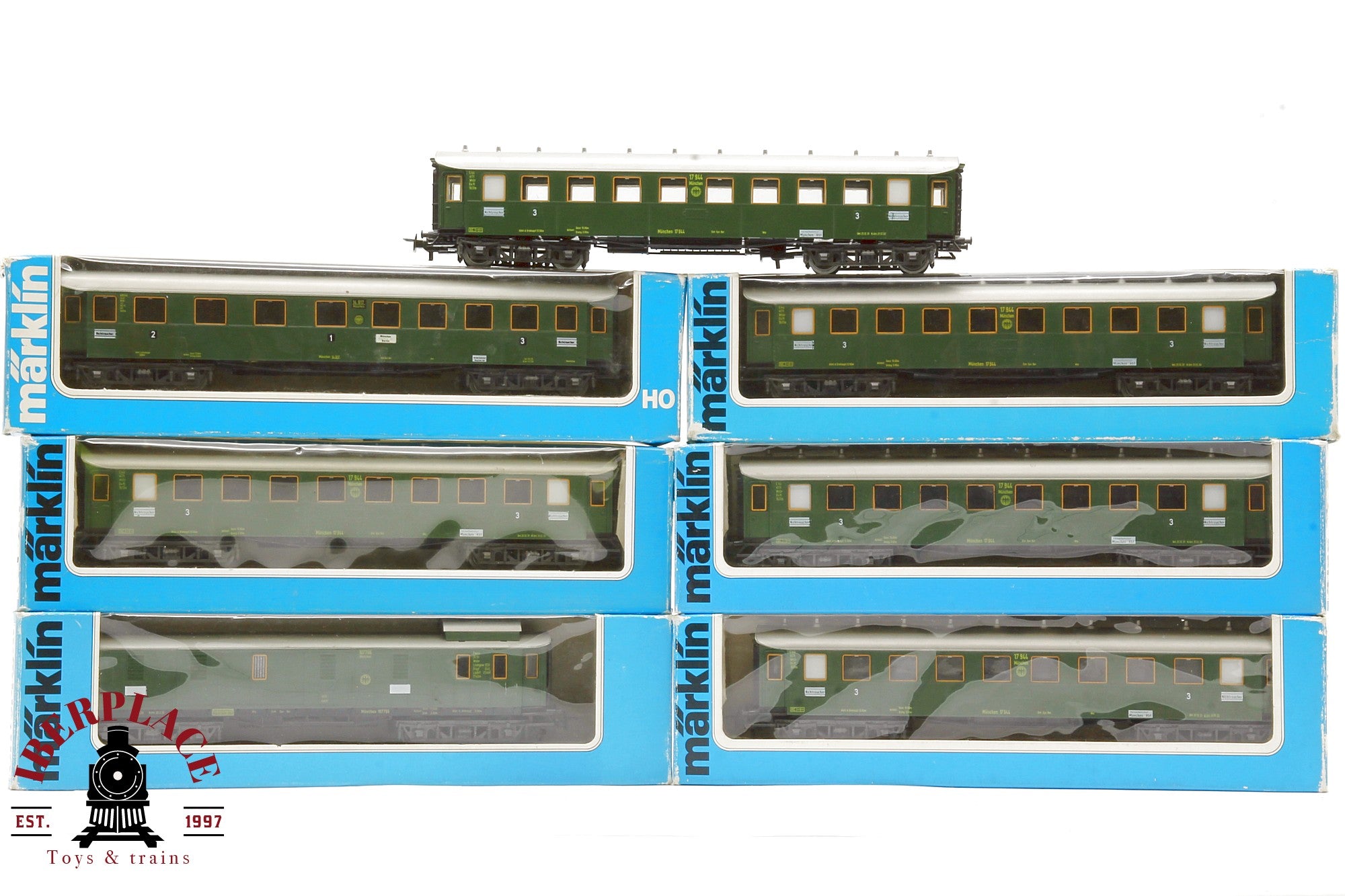 1:87 AC Märklin 7x 4143 4136 4137 vagones pasajeros DRG Ep II H0 Escala ho 00