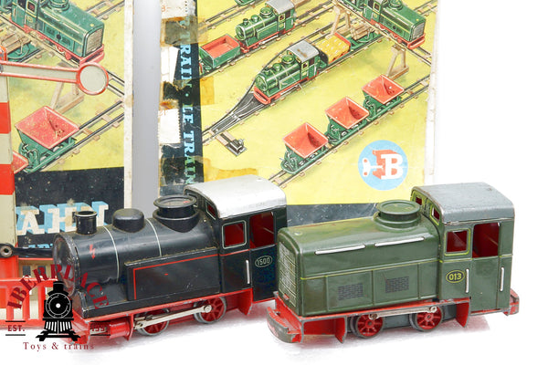 1:87 Biller Bahn Produziert 1949 made in U.S Zone Antikspielzeug Lote de locomotoras vagones y vías antiguos en metal Spur 00