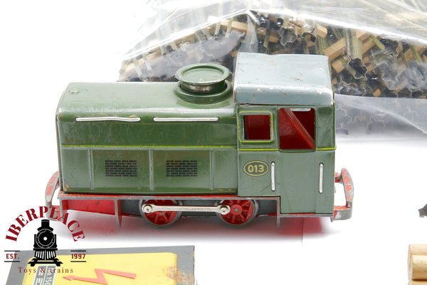 1:87 Biller Bahn Produziert 1949 made in U.S Zone Antikspielzeug Lote de locomotoras vagones y vías antiguos en metal Spur 00