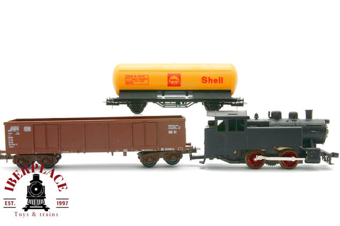 1:87 DC Lima 3x Tenderlokomotive + Waggons locomotora y vagones mercancías DB H0 escala ho 00