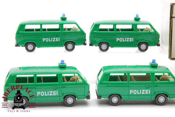 1/87 New Wiking 1092 5x PKW Volkswagen VW Kombi Polizei coches de policia H0 00 escala