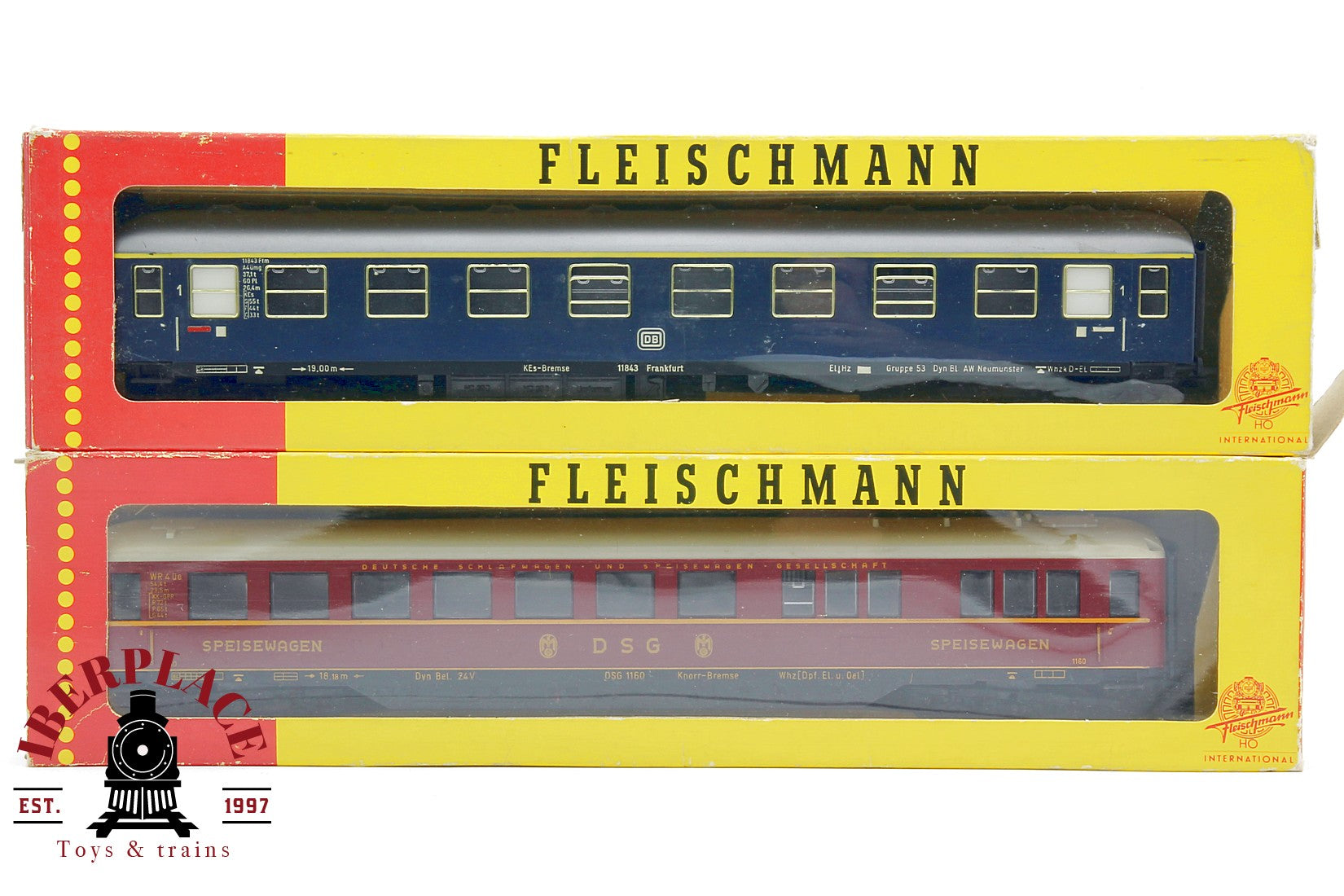 1:87 DC Fleischmann 5112 5110 2x Personenwagen DSG DB 41 vagones pasajeros restaurante H0 escala ho 00
