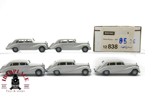1/87 NEW Wiking 12 838 5x Rolls Royce 1951 Coche antiguo gris H0 00 escala