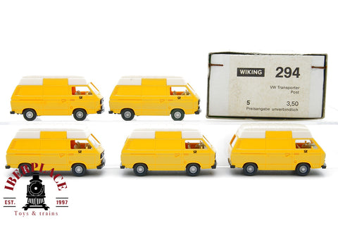 1/87 NEW Wiking 294 5x PKW Volkswagen Transporter VW Post furgon correos H0 00 escala
