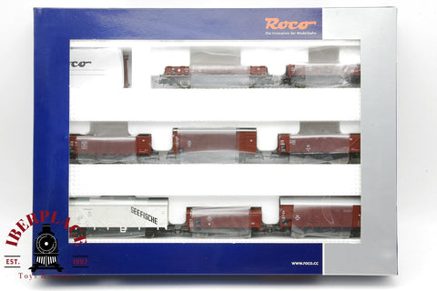 1:87 NEW DC Roco 44002 Güterwagen-Set der DB, braun, 8-teilig vagones mercancías H0 escala ho 00