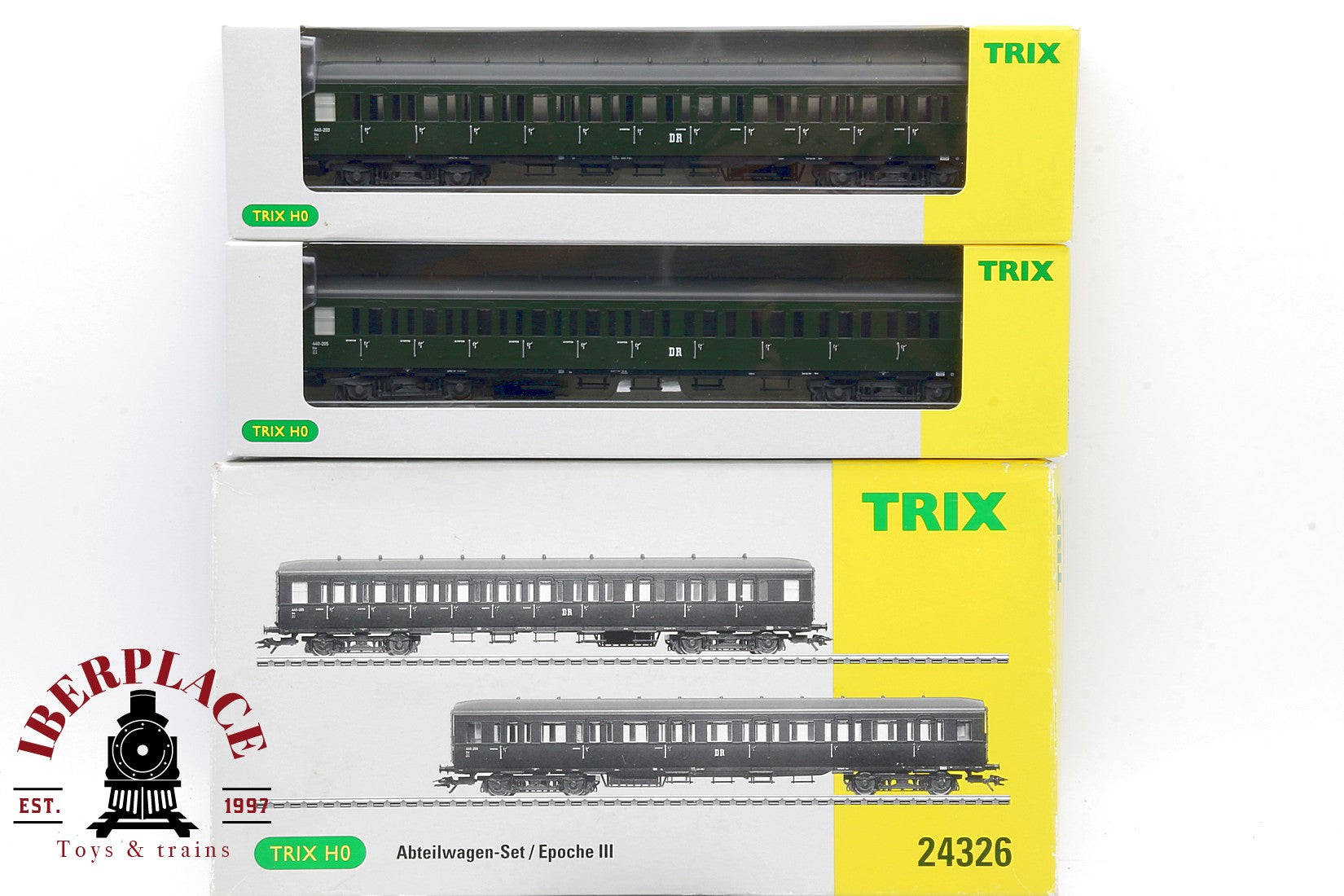 1:87 NEW DC Trix 24326 Abteilwagen Set vagones pasajeros compartimentados DR H0 escala ho 00