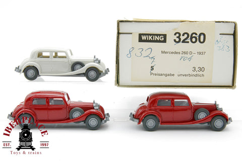 1/87 WIKING 3260 3x PKW Mercedes MB 260D - 1937 coches car ho escala