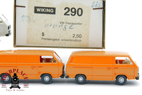 1/87 WIKING 290 4x PKW Volkswagen VW Transporter coches car ho escala