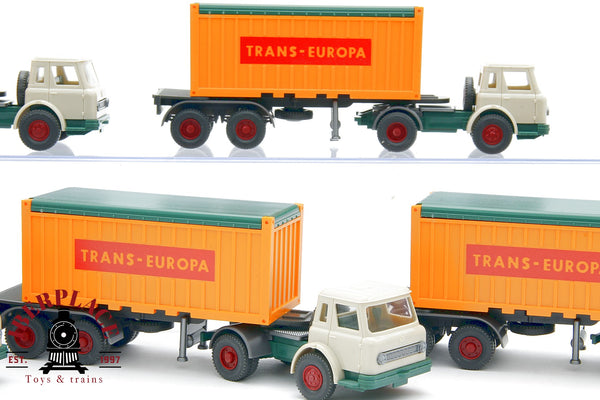 1/87 WIKING 526 LKW 5x Open Top Container Sattelzug Camiones trans europa ho escala