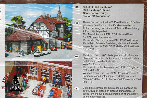 1:87 Faller 110 116 Bahnhof Schwarzburg estacion de tren 18x58x23cm H0 escala ho 00