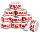 Iberplace Pack – Cinta adhesiva de embalaje “FRAGILE” | Variantes 1–72 rollos | Silenciosa, resistente y fácil de usar