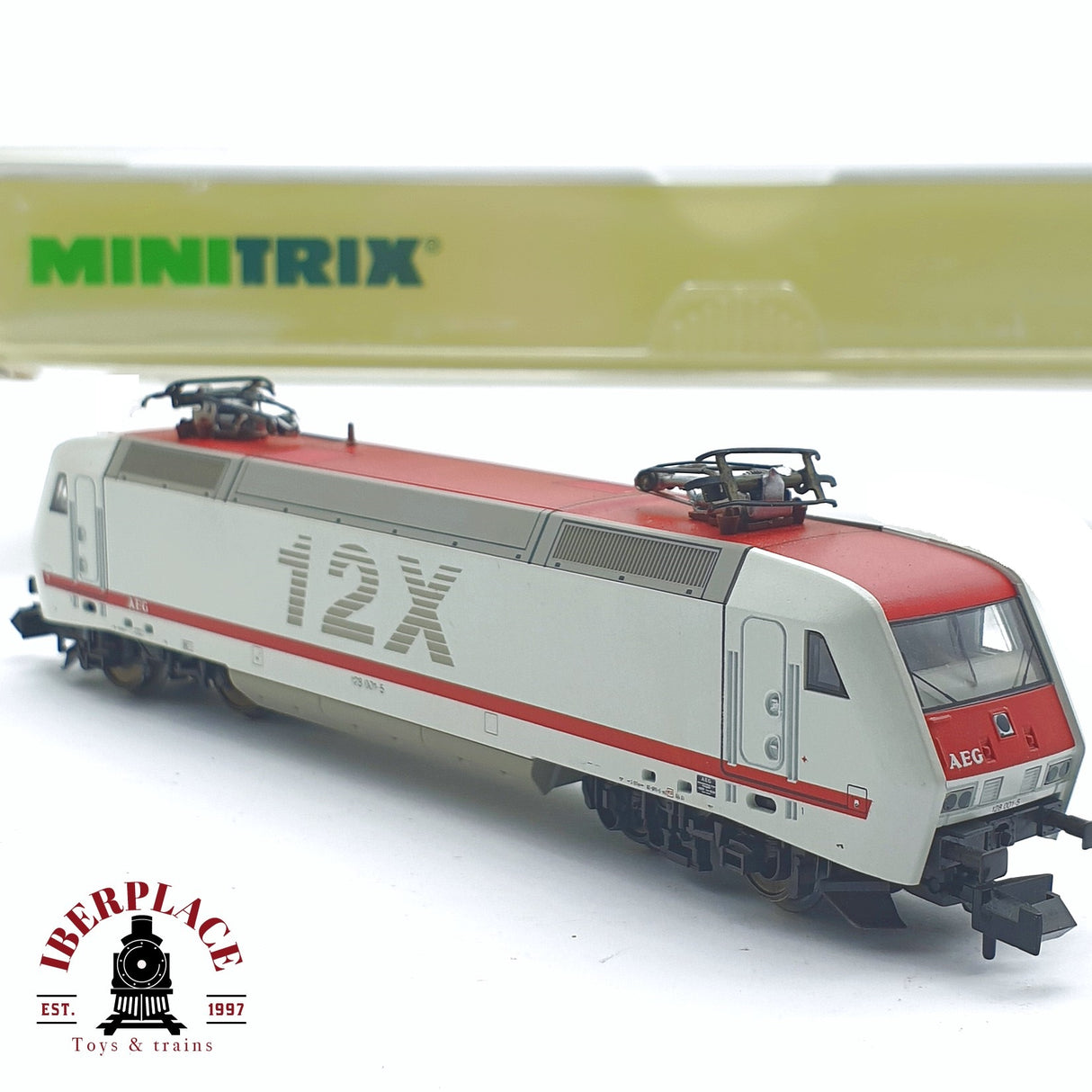 ♻️ 2 mano -  Minitrix 12640 Locomotora AEG 128 001-5 N escala 1:160 TEN03