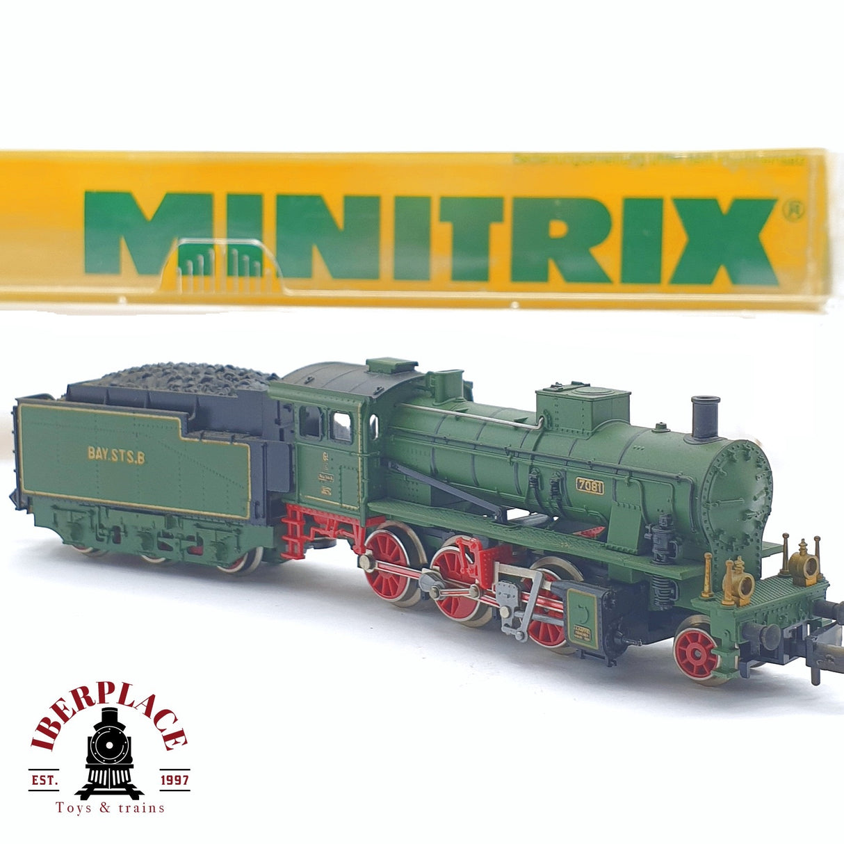 ♻️ 2 mano -  Minitrix 51 2903 00 Locomotora Bay.Sts.B 7081 N escala 1:160 TEN03