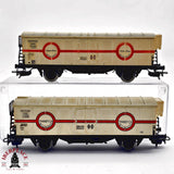 ♻️ 2da mano - 2x Electrotren vagones cerrados transfesa interfrigo RENFE H0 escala 1:87 A15