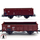 ♻️ 2da mano - 2x Roco vagones de bordes altos DB CD H0 escala 1:87 A15