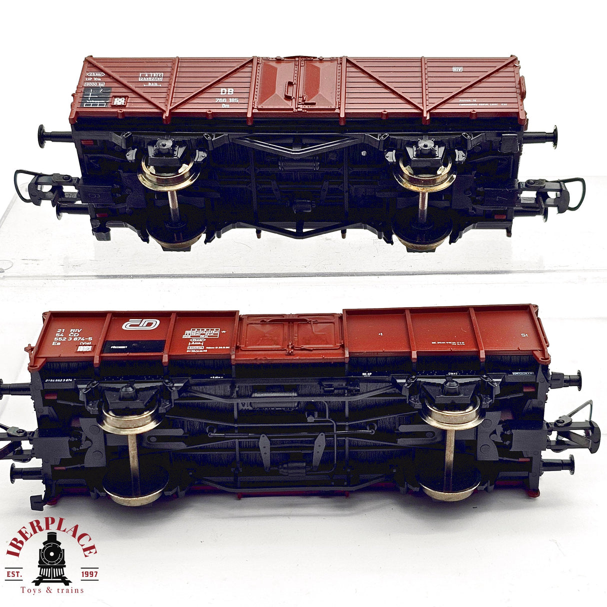 ♻️ 2da mano - 2x Roco vagones de bordes altos DB CD H0 escala 1:87 A15