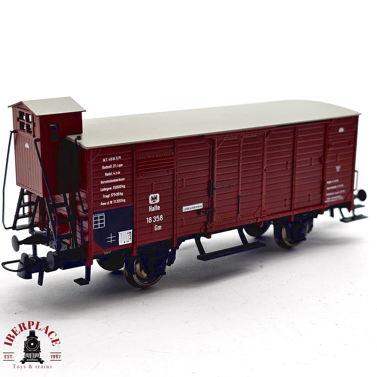 ♻️ 2da mano - DC Roco vagón cerrado con garita K.P.E.V 18 358 H0 escala 1:87 A15