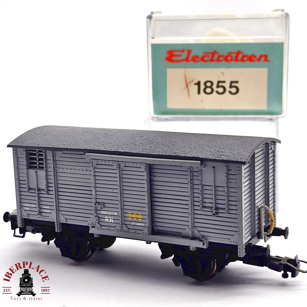 ♻️ 2da mano - DC Electrotren 1855 vagón cerrado con puerta corredera RENFE H0 escala 1:87 A15