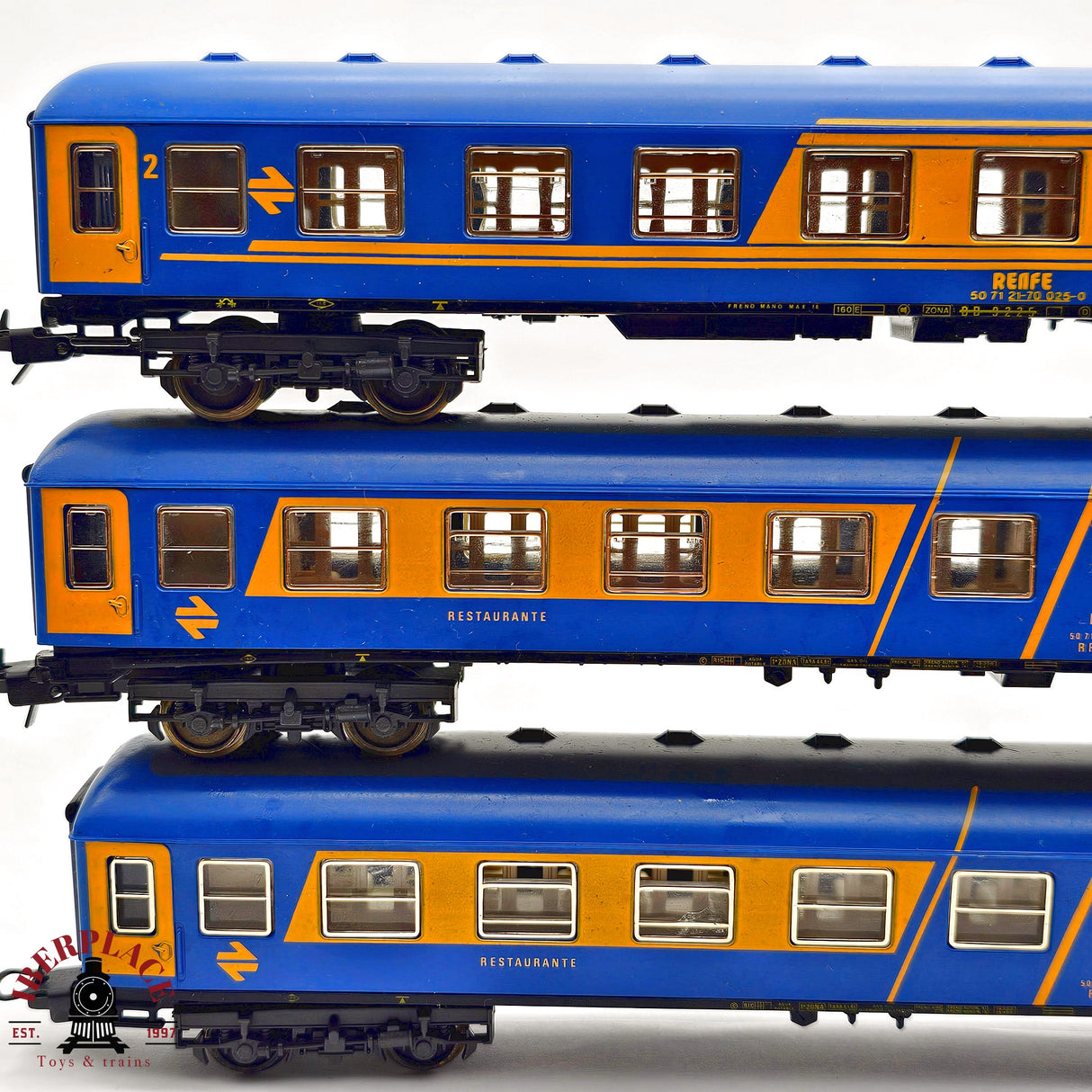 ♻️ 2da mano - DC 3x IBERTREN vagones pasajeros RENFE restaurante clase 2 H0 escala 1:87 A15